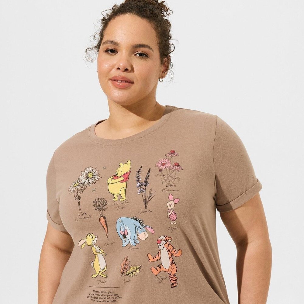 Winnie the Pooh Classic Fit Cotton Roll Sleeve Tee Size 6X